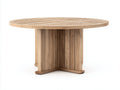 Gartentisch aus Holz 160x160x75 cm Naturfarben Rundes Design für Garten und Terrasse
