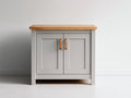 Sideboard Holz 120x40x85 cm - Weiß und Naturholz - Landhausstil mit 2 Türen für Wohnzimmer