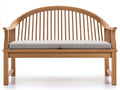 Gartenbank 150 x 60 x 90 cm - Massivholz in Naturfarbe mit grauer Sitzauflage - Klassisches Design für Terrasse Garten und Außenbereich