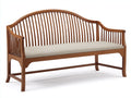 Gartenbank 180 x 65 x 95 cm - Massivholz in Walnussfarbe mit gepolsterter Sitzfläche - Elegante Holzbank für Garten Terrasse und Außenbereich