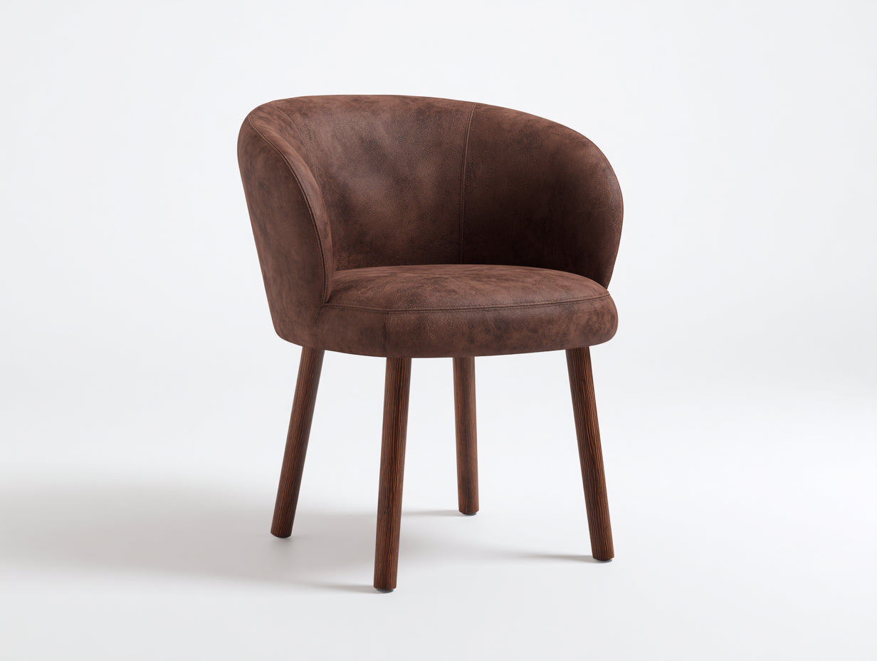 Esszimmerstühle gepolstert 56 x 60 x 78 cm - Braun - Moderner Polsterstuhl mit Holzbeinen