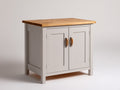 Sideboards 100 x 40 x 85 cm - Weiß und Naturholz - Moderner Schrank mit zwei Türen