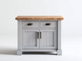 Sideboards aus Holz 120x40x85 cm Weiß mit Naturholzplatte Landhausstil für Wohnzimmer und Esszimmer