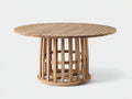 Gartentisch Massivholz rund 140x140x75 cm - Naturholz - Modernes Design