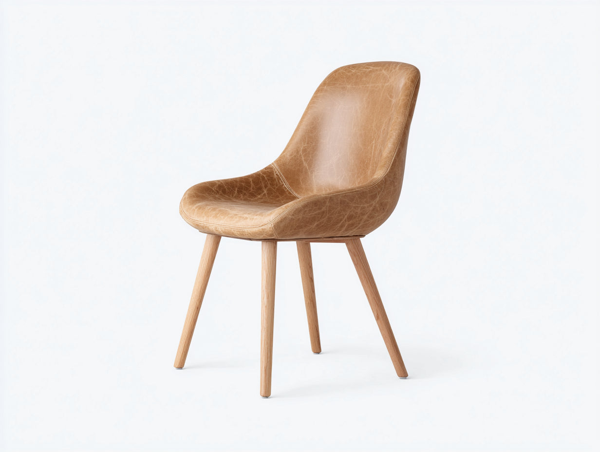 Esszimmerstühle gepolstert 52 x 58 x 82 cm - Beige und Naturholz - Moderner Stuhl mit Holzbeinen