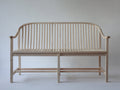 Gartenbank 180 x 55 x 95 cm - Massivholz in Naturfarbe mit geschwungener Rückenlehne - Klassische Holzbank für Garten Terrasse und Außenbereich