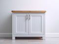 Sideboards 120 x 40 x 85 cm - Weiß und Naturholz - Moderner Schrank mit zwei Türen