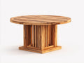 Gartentisch aus Holz 140x140x75 cm Naturfarben Rundes Design für Garten und Terrasse