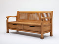 Gartenbank Holz 150x60x90 cm - Naturholz - Klassisches Design mit 2 Schubladen für Garten und Terrasse