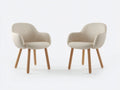 Esszimmerstühle aus Stoff 56x60x82 cm Cremefarben mit Holzbeinen Modernes Design für Esszimmer und Küche
