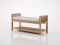 Gartenbank aus Holz 150x60x85 cm Naturfarben mit Sitzauflage Modernes Design für Garten und Terrasse
