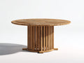 Gartentisch aus Holz 160x160x75 cm Naturfarben Rundes Design für Garten und Terrasse